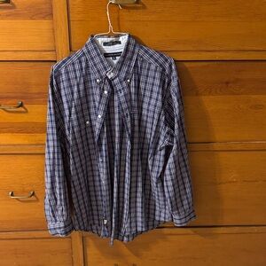 Tommy Hilfiger Navy and White Plaid Shirt